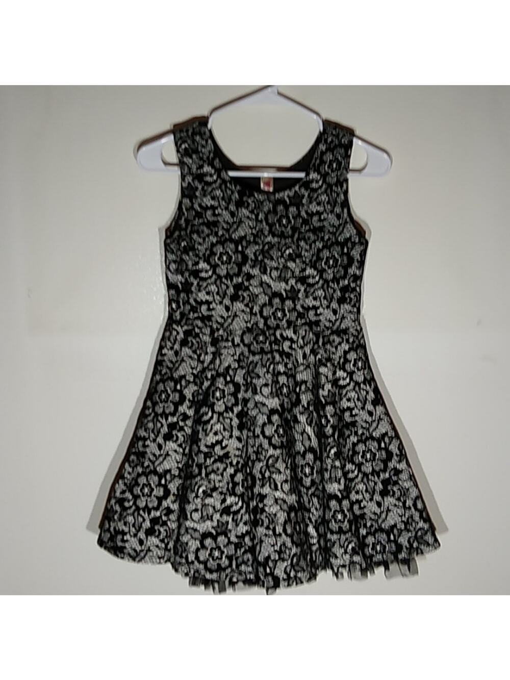 Beautees Black Lace Holiday Dress Size 12 PARTY, FUN